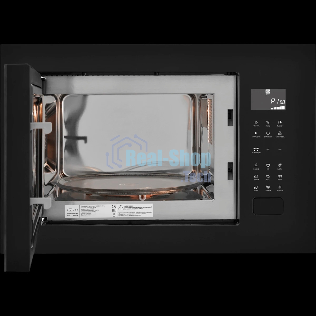Встраиваемая микроволновая печь ZUGEL ZMO251B, черная