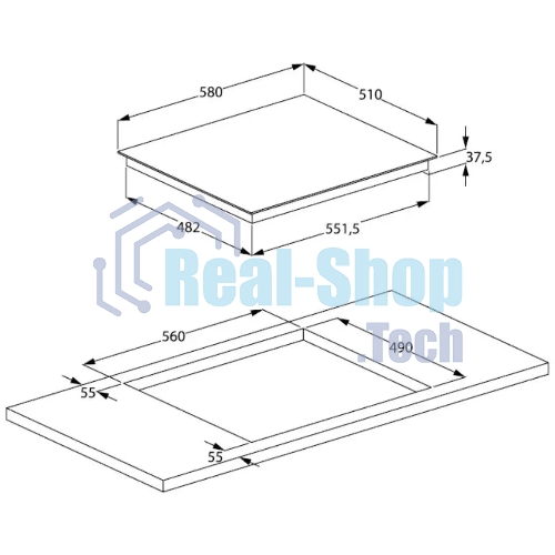Встраиваемая электрическая варочная панель Beko HIC 64402 T, черный