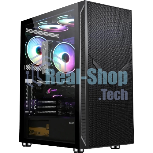 Компьютерный корпус Accord 3501 черный без БП ATX 2xUSB 2.0 1xUSB 3.0 1xUSB3.1 audio bott PSU