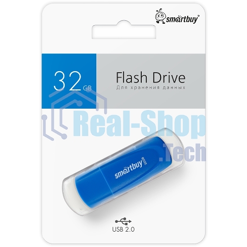 Флешка USB Smartbuy Scout Blue (SB032Gb2SCB), 32Gb, USB 2.0, R/W 13/8, синий