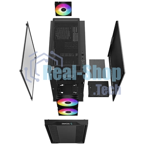 Компьютерный корпус DeepCool CC360 ARGb (R-CC360-BKAPM3-G-1) (mATX, без БП, 2xUSB, с окном)