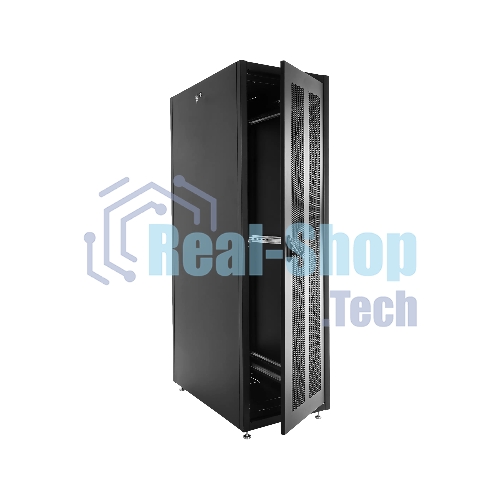 Шкаф серверный напольный ЦМО ШТК-Э, IP20, 48U, 2254х800х1000 мм (ВхШхГ), дверь: перфорация, боковая панель: сплошная, разборный, черный