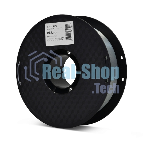 Филамент Crown Micro CM-FILPLAS005S PLA Silk 1.75 1кг серебряный