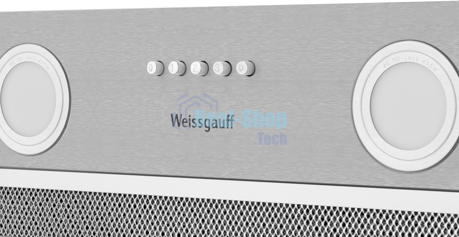 Вытяжка кухонная встраиваемая Weissgauff BOX 455 Inox управление кнопочное, нержавеющая сталь