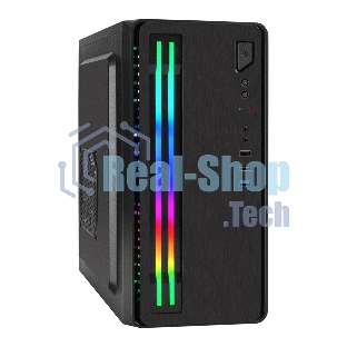 Компьютерный корпус Minitower ExeGate mEVO-7805 (mATX, без БП, 2*USB+1*USB 3.0, аудио, черный, с 2*RGb подсветкой)