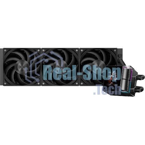 Система охлаждения Water Cooling System PCCooler DS360 Display BK (310W, 360мм, LED, Black, ARGb Pump/Fans: 3x120мм, 90.56CFM, 39.8dBA, 2500RPM/Pump height 65мм, 15dBA, 2600RPM, Rad thickness 27мм/S: 1851, 1700, 1200, 115X, AM5, AM4)