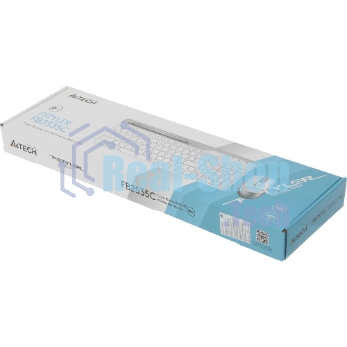 Комплект клавиатура+мышь A4Tech FStyler FB2535C беспроводной, USB + Bluetooth, 2000 DPI, белый
