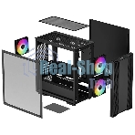 Компьютерный корпус DeepCool CC360 ARGb (R-CC360-BKAPM3-G-1) (mATX, без БП, 2xUSB, с окном)