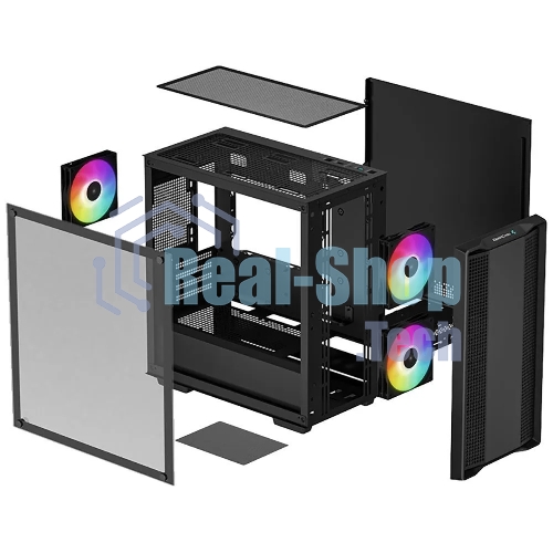 Компьютерный корпус DeepCool CC360 ARGb (R-CC360-BKAPM3-G-1) (mATX, без БП, 2xUSB, с окном)