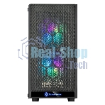 Компьютерный корпус Silverstone SST-PS15B-PRO Precision Mini Tower Micro ATX Computer Case, tempered glass, 2x 120мм ARGb, 1x ARGb Controller, black