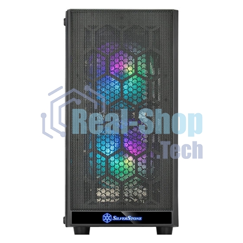 Компьютерный корпус Silverstone SST-PS15B-PRO Precision Mini Tower Micro ATX Computer Case, tempered glass, 2x 120мм ARGb, 1x ARGb Controller, black