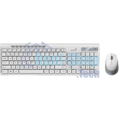 Комплект клавиатура+мышь Genius SlimStar 8230 беспроводной, USB + Bluetooth, 1000 DPI, белый