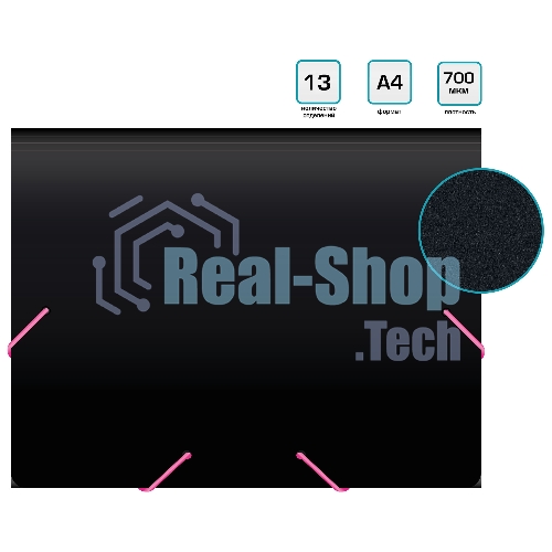 Папка-портфель Бюрократ Black Opal BLPP13 13 отделений, A4, пластик, 0.7мм, черный/ассорти