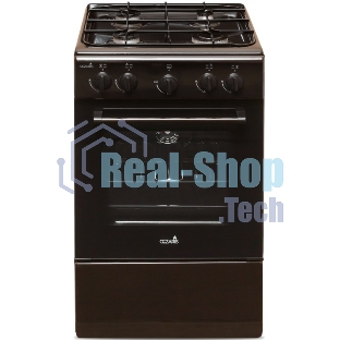 Плита газовая Cezaris ПГ 2150-01 коричневый, конфорок 4 шт, духовка 43 л, 51 см x 85 см x 55 см