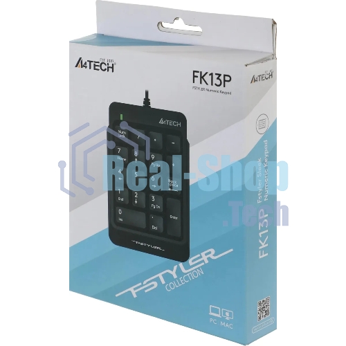 Числовой блок проводной A4Tech Fstyler FK13P, USB, черный