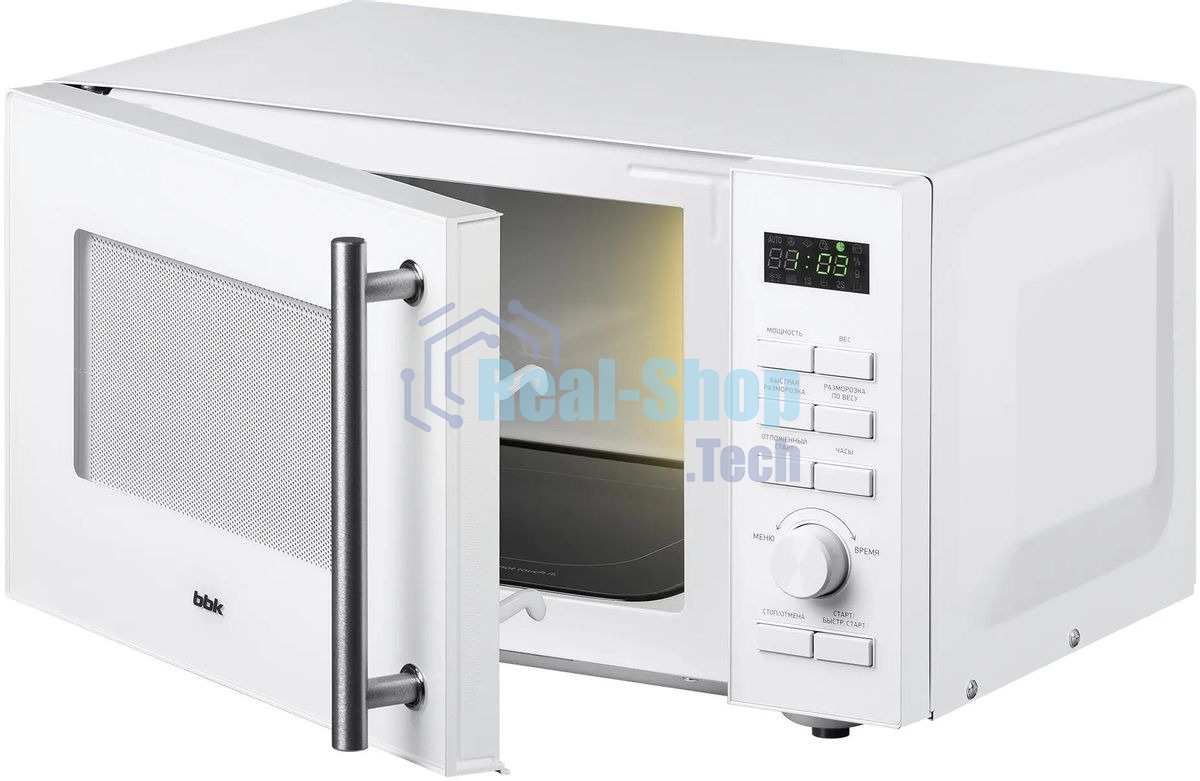 Микроволновая печь BBK 23MWS-951T/W белый, 23 л, 900 Вт, переключатели - кнопки, поворотный механизм