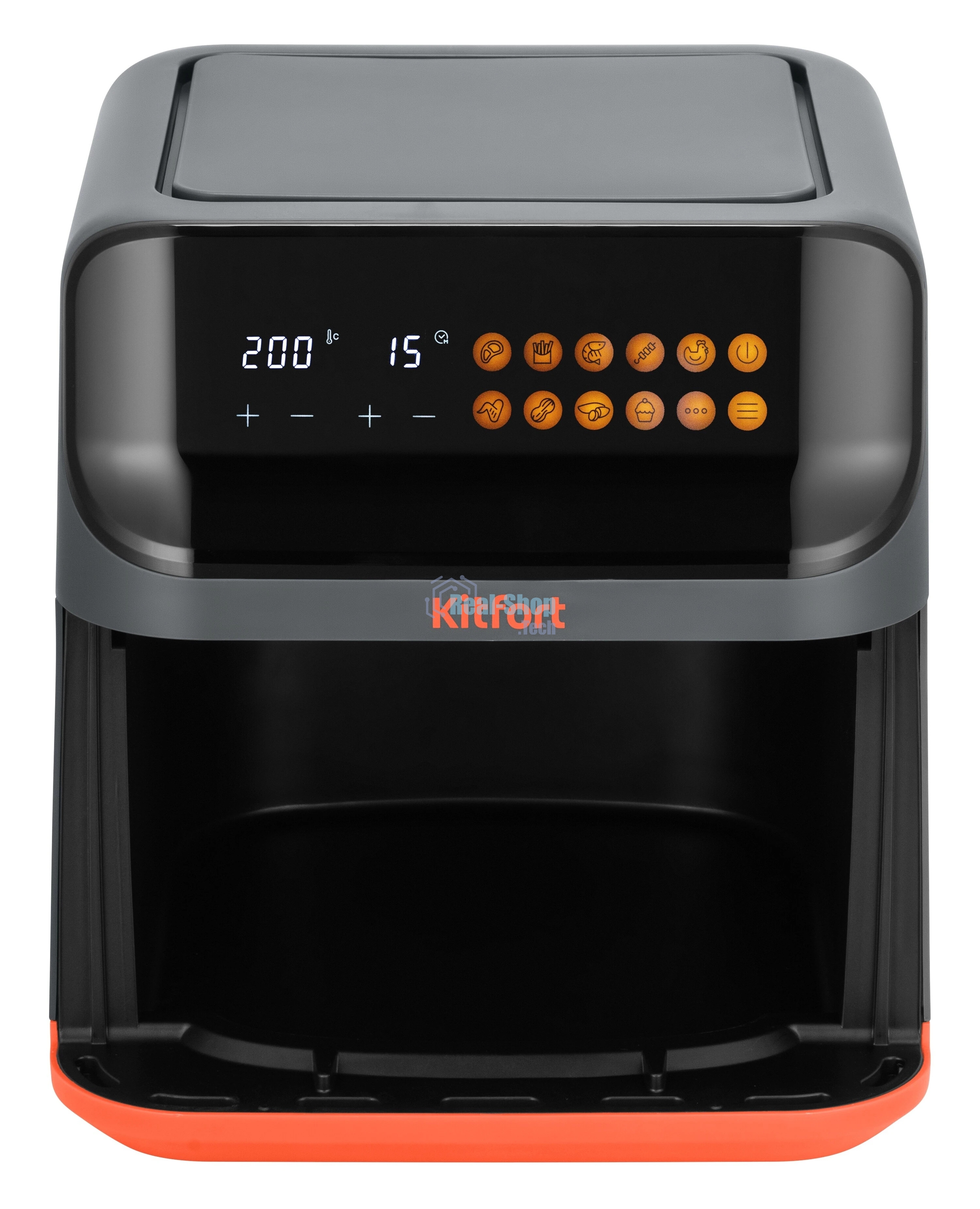 Аэрогриль Kitfort КТ-8107 черный, 1350 Вт, 6.5 л, сенсор, 9 программ
