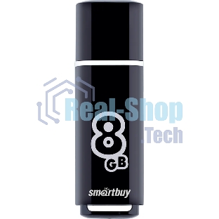 Флешка USB Smartbuy Glossy series black (SB8GbGS-K), 8Gb, USB 2.0, R/W 25/15, черный