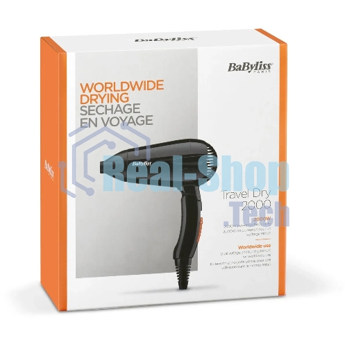 Фен BaByliss 5344E черный, 2000 Вт, компактный