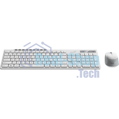 Комплект клавиатура+мышь Genius SlimStar 8230 беспроводной, USB + Bluetooth, 1000 DPI, белый