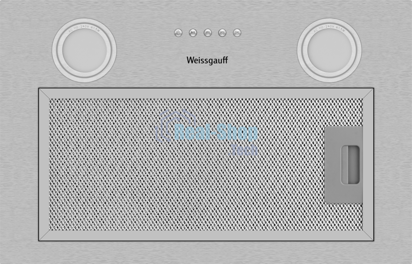 Вытяжка кухонная встраиваемая Weissgauff BOX 455 Inox управление кнопочное, нержавеющая сталь