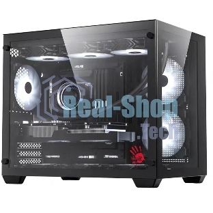 Компьютерный корпус Bloody BD-CC108 черный без БП mATX 9x120мм 2xUSB 3.0 audio bott PSU
