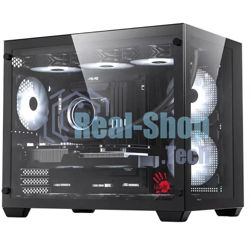 Компьютерный корпус Bloody BD-CC108 черный без БП mATX 9x120мм 2xUSB 3.0 audio bott PSU