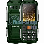 Мобильный телефон BQ 2430 Tank Power зеленый/серебристый