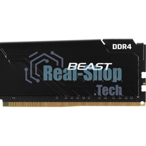 Оперативная память Kingston Fury Beast, DDR4, 64GB (4x16GB), 3600MHz, CL18, DIMM, радиатор, черный