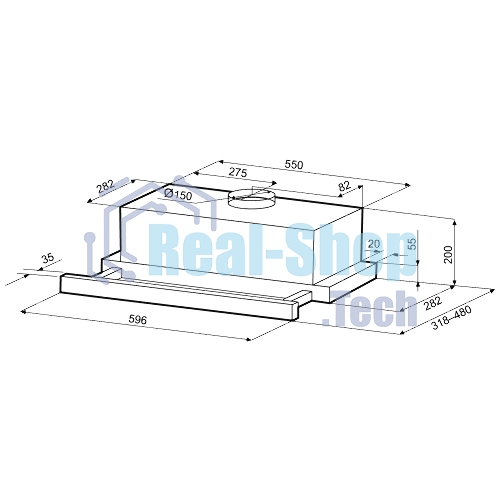 Вытяжка Krona KAMILLA T SENSOR 600 черный