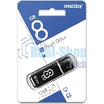 Флешка USB Smartbuy Glossy series black (SB8GbGS-K), 8Gb, USB 2.0, R/W 25/15, черный
