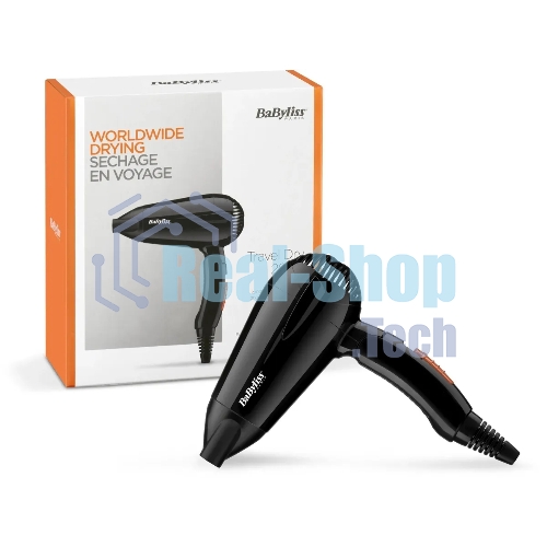Фен BaByliss 5344E черный, 2000 Вт, компактный