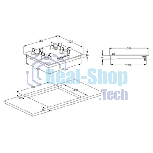 Газовая варочная панель Beko HILW 64225 S, черный
