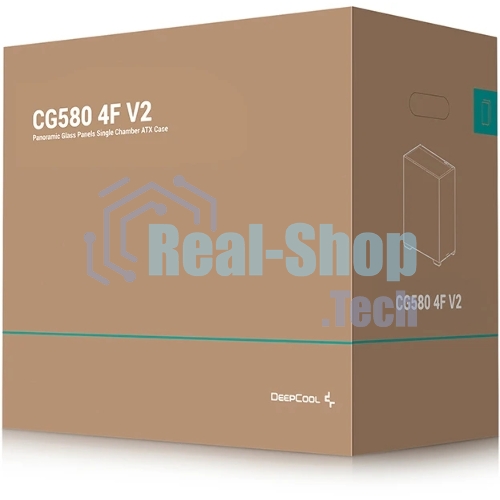 Компьютерный корпус Deepcool CG580 4F V2 без БП, боковое окно (панорама), 4x120мм ARGB PWM вентилятора, черный, ATX (R-CG580-BKADA4-G-2)