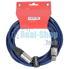 Кабель микрофонный FORCE FMC-05/6 BLXLR (M) - XLR (F), высококачественный балансный, малошумящий с проводниками из безкислородной меди OFC, диаметр 6 мм, профессиональные металлические разъемы, длина 3 м, цвет синий