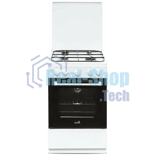 Плита газовая Cezaris ПГ 2150-04 белый, конфорок 4 шт, духовка 43 л, 51 см x 85 см x 55 см