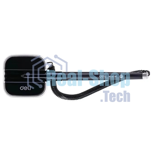 Ручка гелевая Deli E6797black черный, d=0.7мм, черные чернила, на подставке, линия 0.55мм