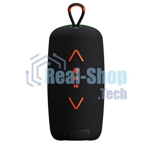 Колонка портативная Ural Молния Огонь черный/оранжевый 35W 1.1 BT/3.5Jack/USB-C 10м 2200mAh (без.бат)