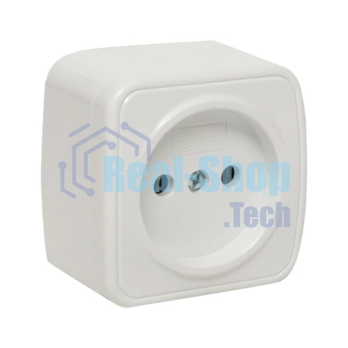 Розетка EKF EGR10-022-10 б/з, 10А, ОП Basic Минск белый