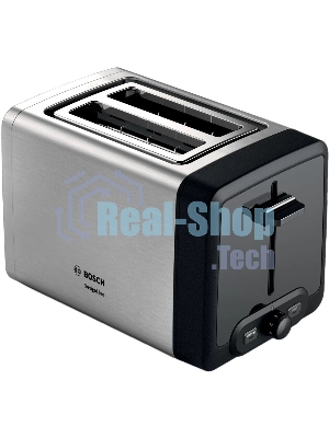 Тостер Bosch TAT4P420 нержавеющая сталь, 970 Вт, 2 слота