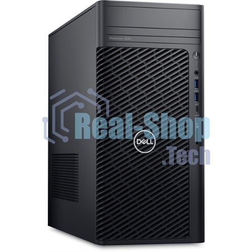 Компьютер Dell Precision 3680 Tower Core i7-14700 (2,1GHz) 16GB (1x16GB) DDR5, 512GB SSD, Nvidia RTX A2000, 12GB GDDR6, 1000W, TPM, No Optical Drive, Win11Pro Multilang, 1YW