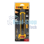Нож Denzel 25 мм, сменное лезвие, SK4, корпус из ABS + TPR, торцевой зажим