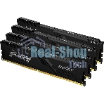 Оперативная память Kingston Fury Beast, DDR4, 64GB (4x16GB), 3600MHz, CL18, DIMM, радиатор, черный