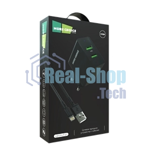Сетевое зарядное устройство MORE CHOICE (4610196409875) NC11i 2USB 2.4A для Lightning 8-pin черный