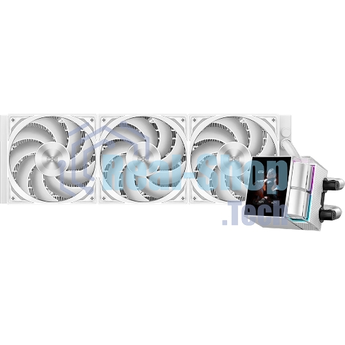 Система охлаждения Water Cooling System PCCooler DS360 Display WH (310W, 360мм, LED, белый, ARGb Pump/Fans: 3x120мм, 90.56CFM, 39.8dBA, 2500RPM/Pump height 65мм, 15dBA, 2600RPM, Rad thickness 27мм/S: 1851, 1700, 1200, 115X, AM5, AM4)