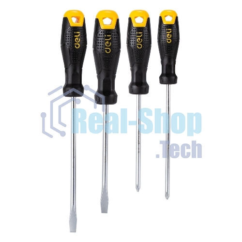 Набор отверток Deli DL620004 4шт SL5x100 + SL6x150 + PH1x100 + PH2x150