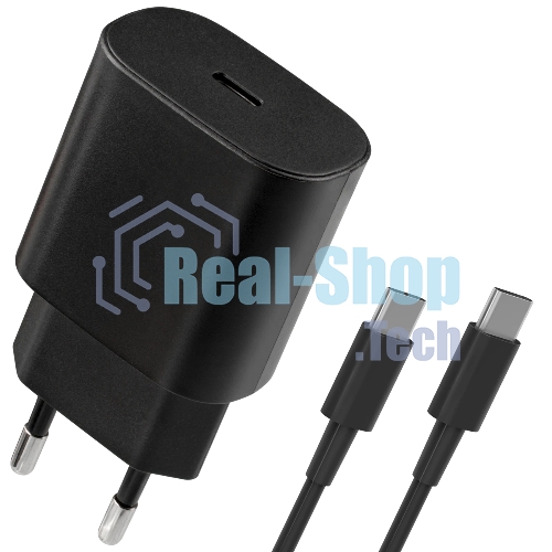 Сетевое зарядное устройство Defender UPA-125 25W,USB C,кабель Type-C,черный