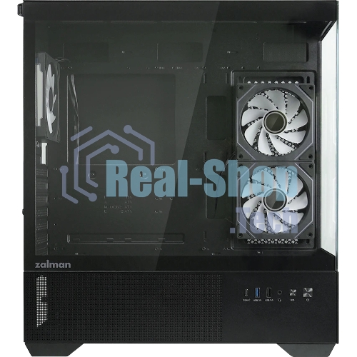 Компьютерный корпус ZALMAN CHRONIX V2, ATX, BLACK, WINDOW, 1xCombo (3.5’’ or 2.5’’), 1x3.5’’HDD, 2x2.5’’SSD, 1xUSB2.0, 1xUSB3.0, 1xUSB Type-C, SIDE 2x120мм ARGB, REAR 1x120мм ARGB