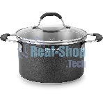 Кастрюля Rondell Stern RDS-010, 3.9л, 20см, с крышкой, серый
