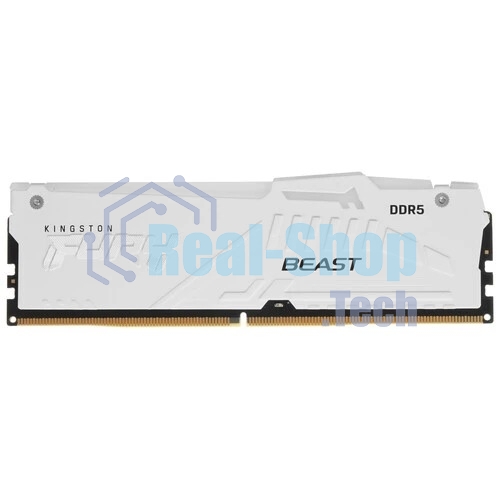 Оперативная память Kingston Fury Beast, DDR5, 16Gb (1x16Gb), 5600MHz, CL40, DIMM, радиатор, RGB, белый